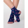 Chaussettes bambou femme motif flamant rose 