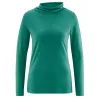 Haut vert couleur jungle chanvre et coton bio manches longues col gobelet