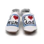 Chaussons cuir souple blanc I love