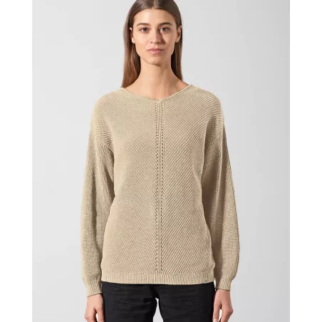 Pull chanvre et coton bio col V indémodable