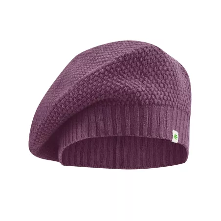 Beret tricoté en chanvre et coton bio