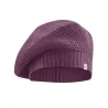 Beret violet tricoté en chanvre et coton bio