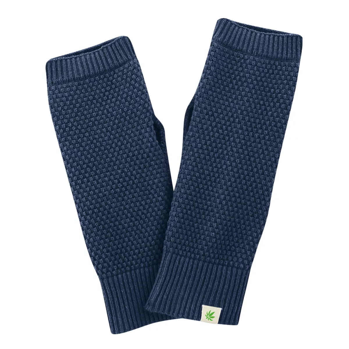 Gants bleu marine tricotés chanvre et coton bio