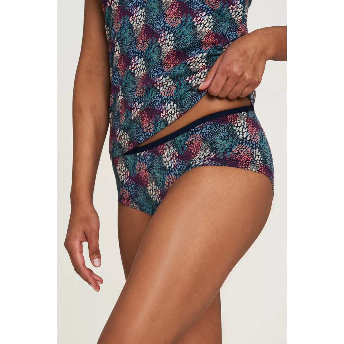 Culotte coton bio imprimé intégral multicolore feux d'artifice