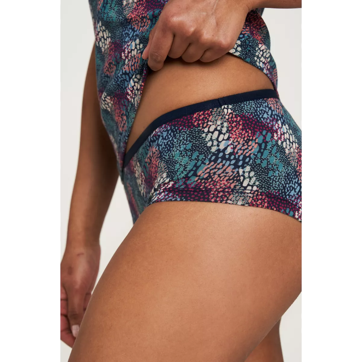 Culotte coton bio imprimé intégral multicolore feux d'artifice