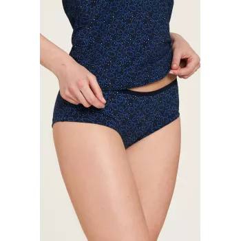 Culotte coton bio imprimé intégral bleu 