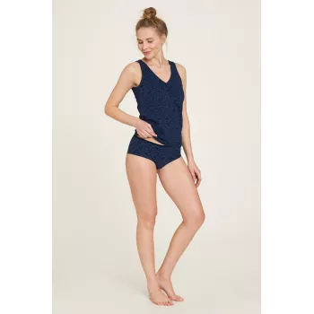 Culotte coton bio imprimé intégral bleu 