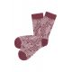Chaussettes tricotées coton bio couleur rouge rhubarbe