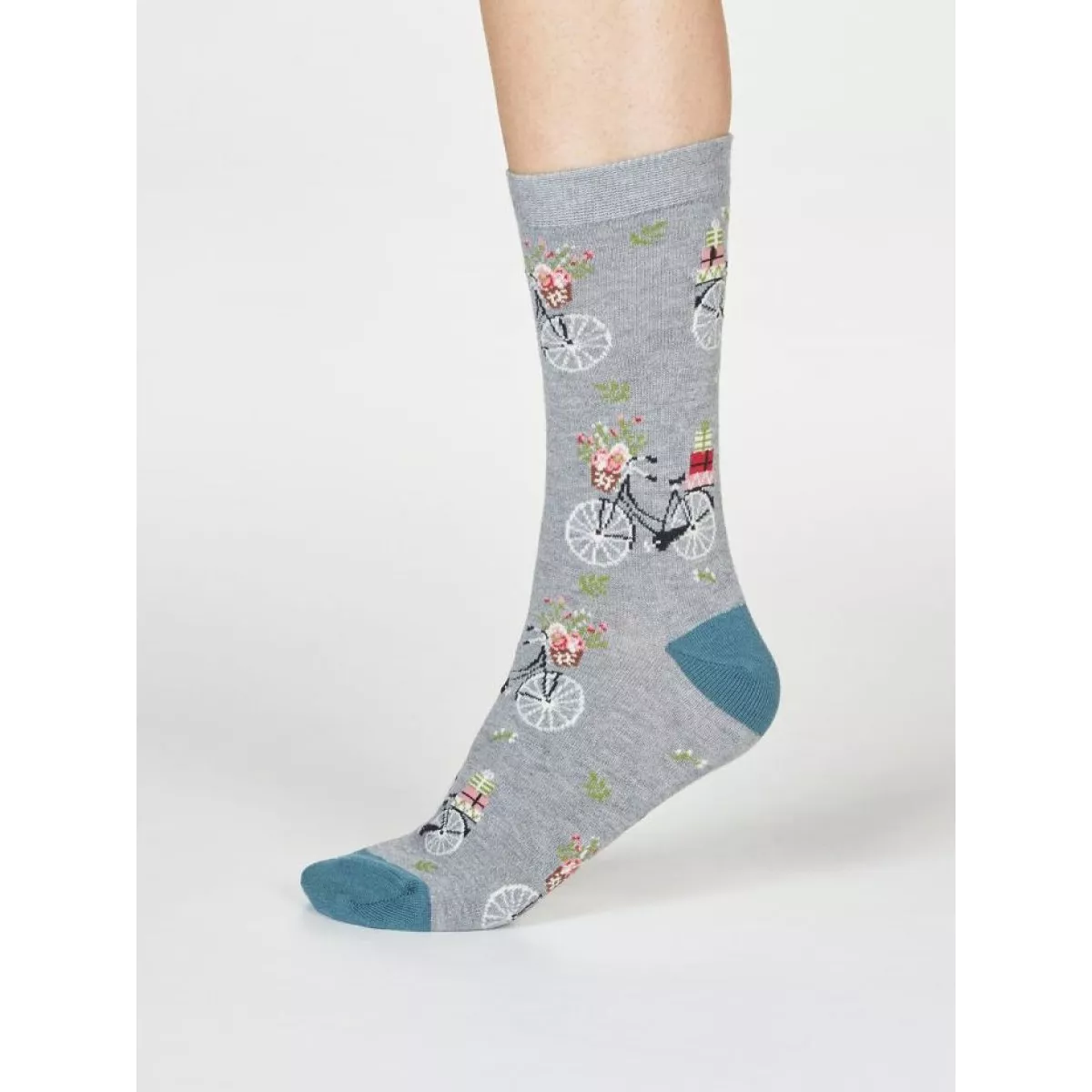 Chaussettes femme bambou vélos et pois