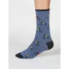 Chaussettes bleues imprimés vélos, dans une boite cartonné