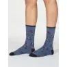 Chaussettes bleues imprimés vélos, dans une boite cartonné