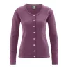 Cardigan violet coton bio, chanvre et coton bio recyclés Carina