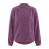 Chemisier manches longues col rond violet purple