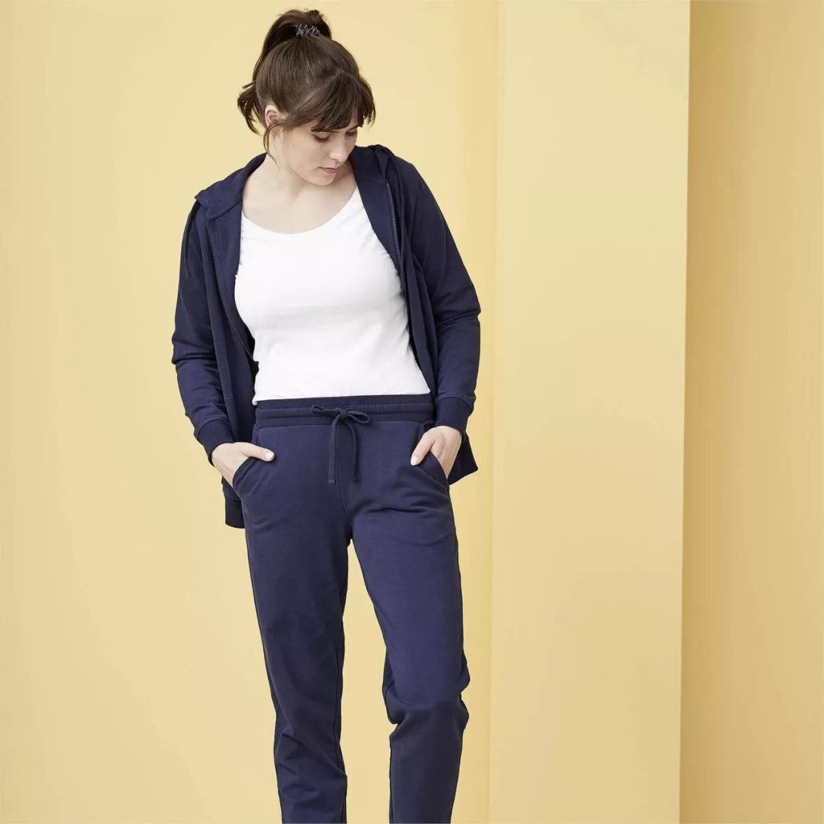 Pantalon de jogging bleu marine coton bio