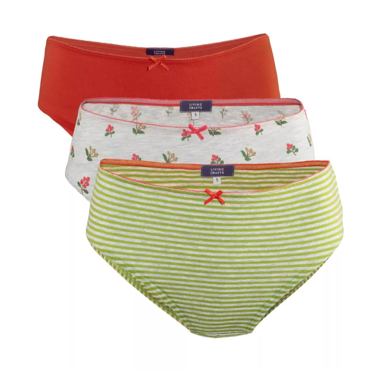 Slip, lot de 3 slips imprimé en coton bio