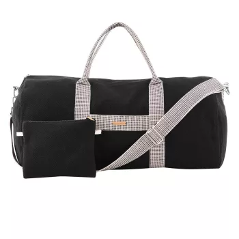 Sac week-end noir en coton bio