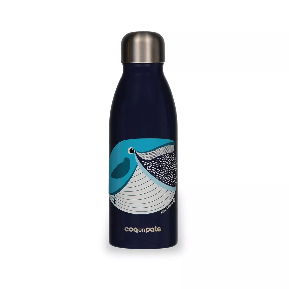 Gourde bleue marine baleine