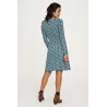 Robe vert émeraude et orange icoupe droite