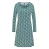 Robe vert émeraude et orange col cascade