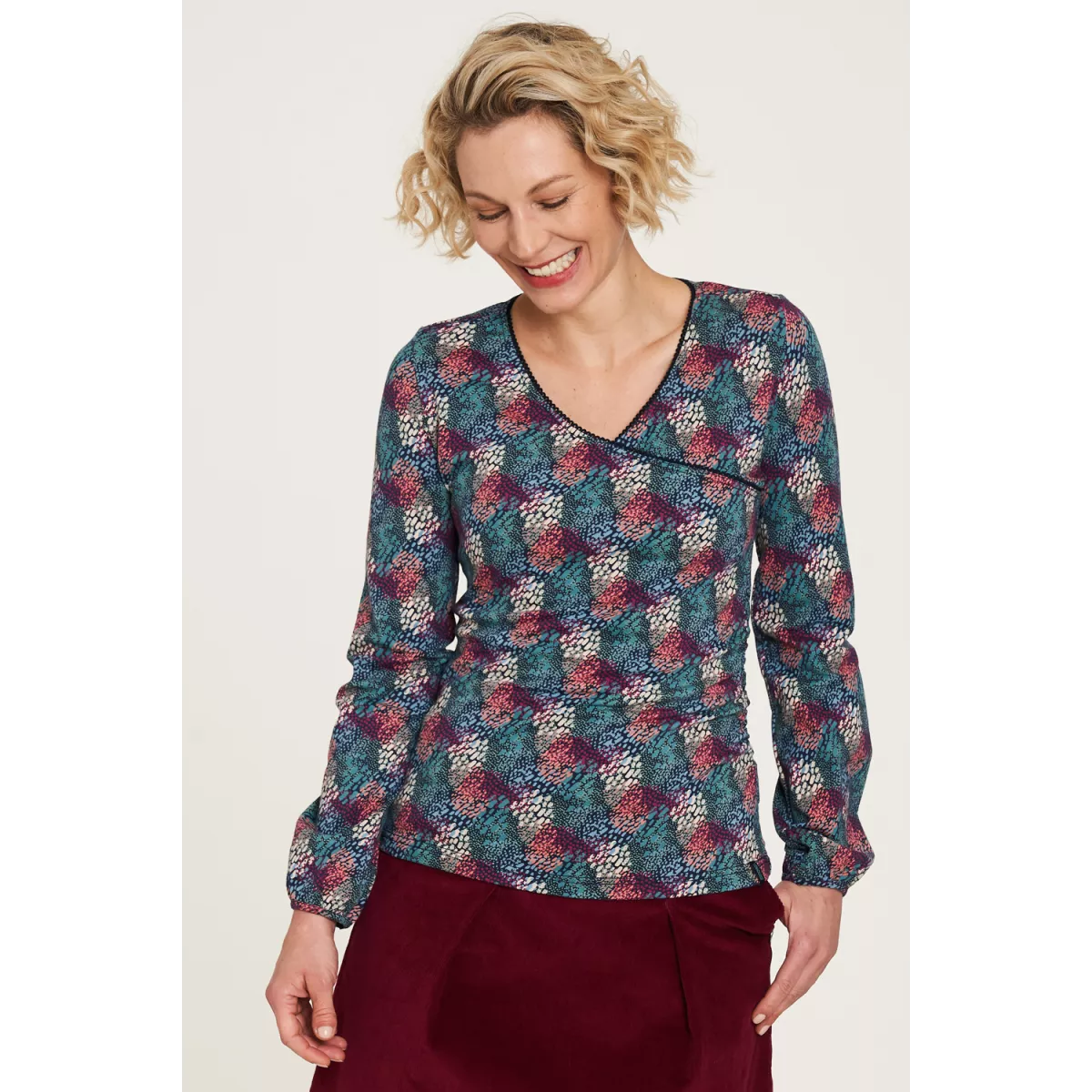 Haut top coton bio col V