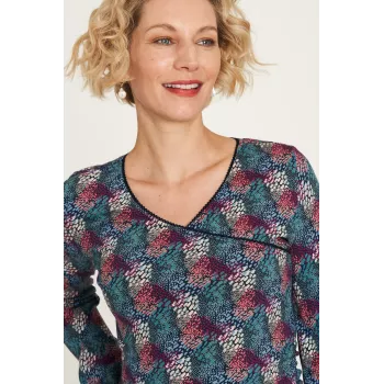 Haut top manches longues coton bio col V