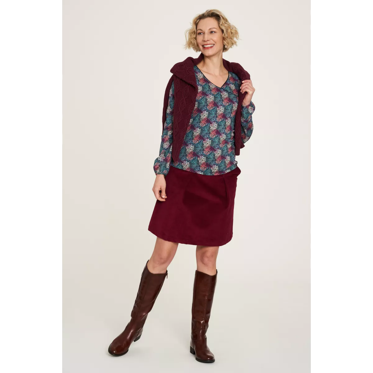 Haut top coton bio col V