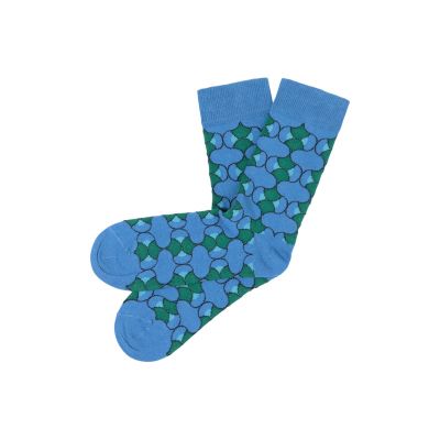 Chaussettes colorées et originales couleur bleue en coton bio