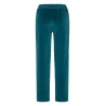 Pantalon vert coton bio et polyester recyclé pour l'effet velours