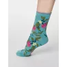 Chaussettes vertes bambou imprimé fruits