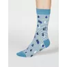 Chaussettes bambou bleu imprimé gouttes d'eau