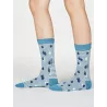 Chaussettes bambou bleu imprimé gouttes d'eau de la marque éthique Thought