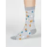 Chaussettes bambou gris imprimé gouttes d'eau