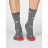 Chaussettes gris bambou imprimé de chats endormis