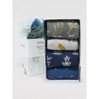 Boîte cadeau chaussettes bambou imprimé jardinage