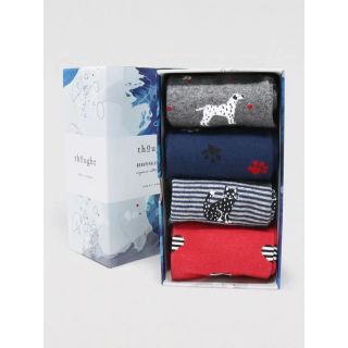 Boîte cadeau 4 paires de chaussettes bambou imprimé chiens et chats
