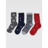 Lot de 4 paires de chaussettes, imprimé chiens et chats