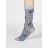 Chaussettes coton bio certifié, imprimé rayures et chats