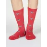 Paire de chaussettes rouge en coton bio, imprimé coeur, pour les amoureux des animaux