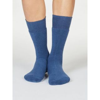 Paire de chaussettes de marche bleu en coton bio