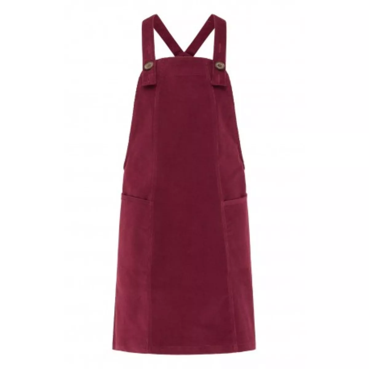 Robe velours rouge rhubarbe en coton bio