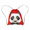 Sac à dos d'activité coulisse rouge panda coton bio