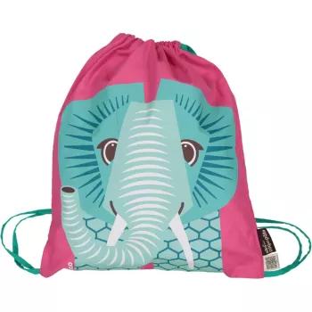 Sac à dos d'activité rose éléphant coton bio