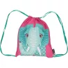 Sac à dos d'activité coulisse rose éléphant coton bio