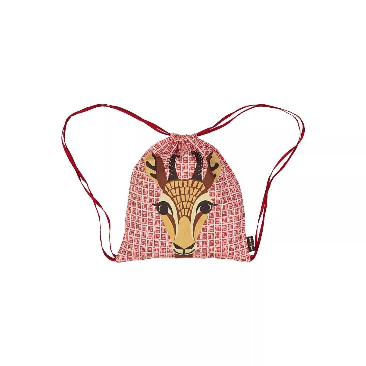 Sac à dos d'activité rouge gazelle coton bio