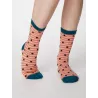 Chaussettes en mélange de coton biologique et bambou rayées et pois bleu 