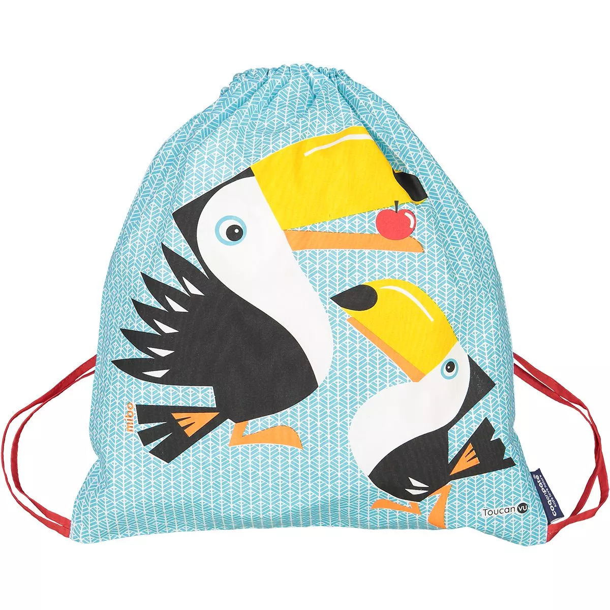 Sac à dos d'activité bleu toucan coton bio