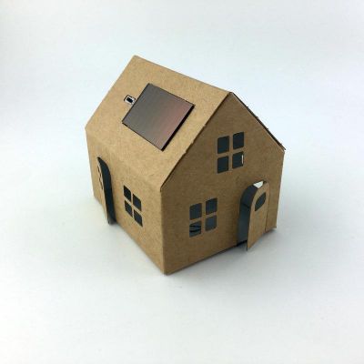 Veilleuse carton maison couleur kraft