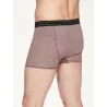 Boxer bambou et coton biologique rayures rouges et grises