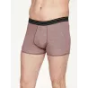 Boxer bambou et coton biologique rayures rouges et grises