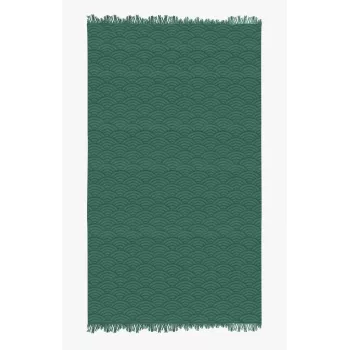 Fouta de plage, broderie vagues japonaises